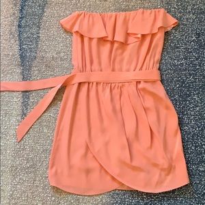 Peach Silk Mini Dress